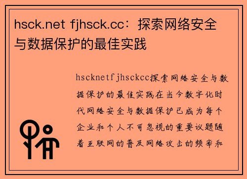 hsck.net fjhsck.cc：探索网络安全与数据保护的最佳实践